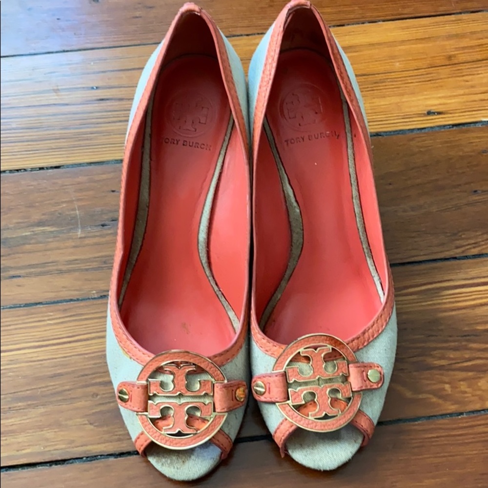 Tory Burch Peep toe wedges